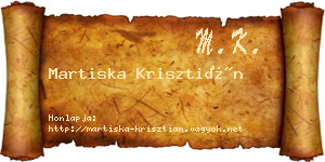 Martiska Krisztián névjegykártya